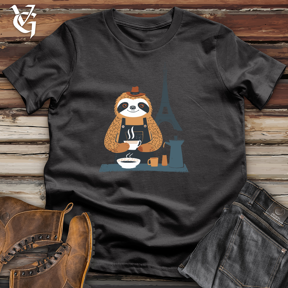 Viking Goods Sloth Barista Charm Cotton Tee Dark Grey / L