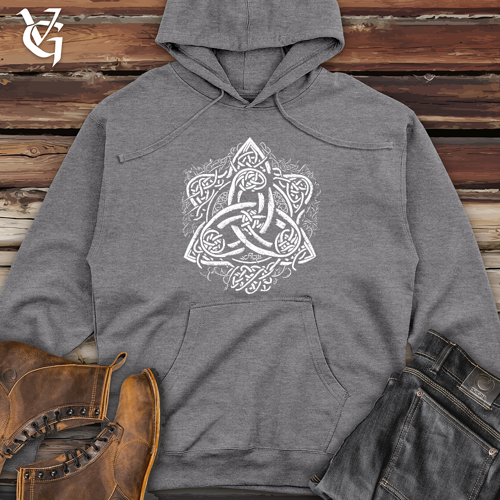 Viking Goods Celtic Trinity Emblem Midweight Hooded Sweatshirt Gunmetal Heather / L