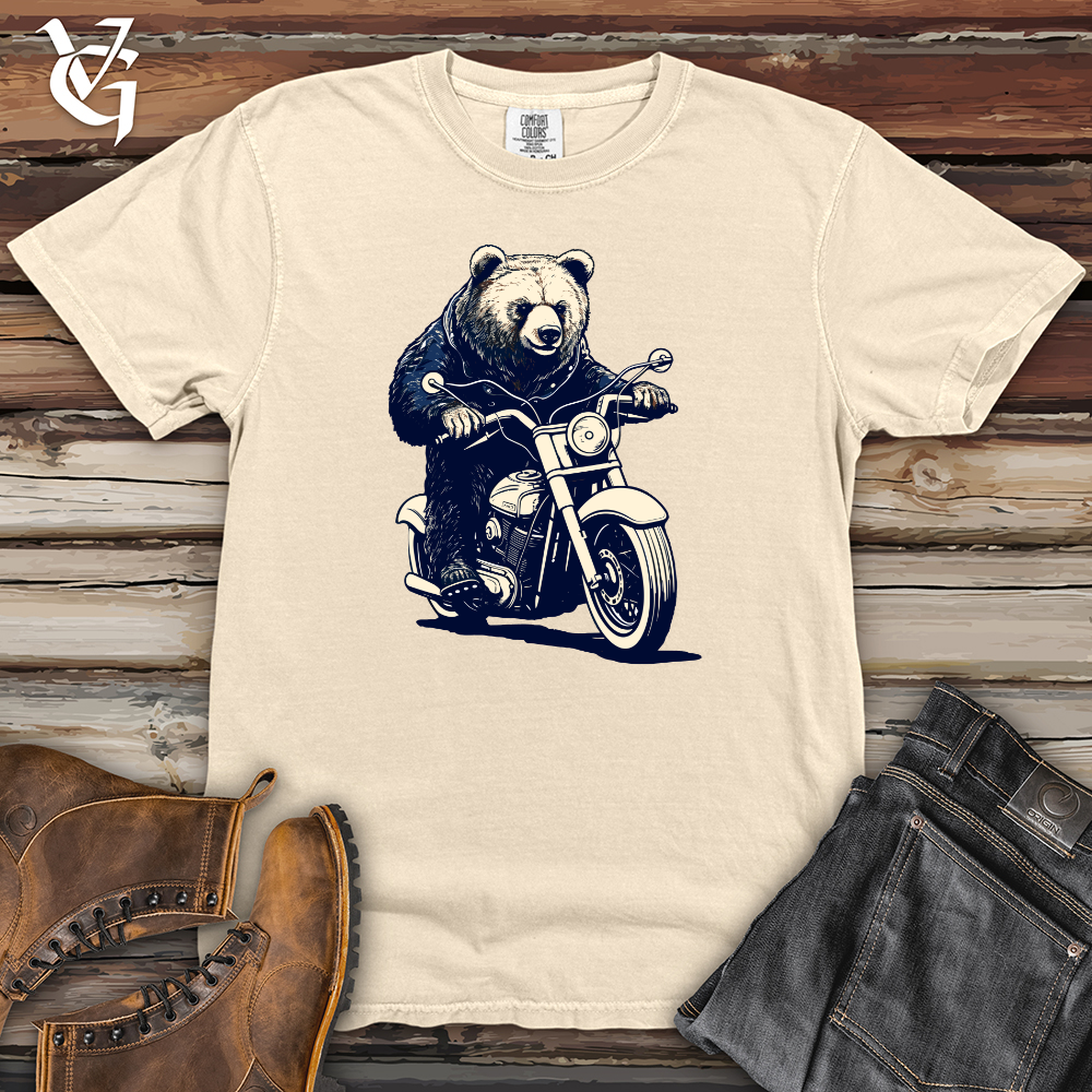 Viking Goods Bear Officer Roadside Patrol Heavy Cotton Comfort Colors Tee Ivory / L