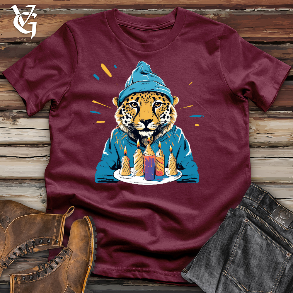 Viking Goods Birthday Cheetah Cotton Tee Maroon / L