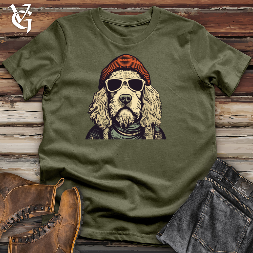 Viking Goods Beanie Rocking Doodle Dog Cotton Tee Military Green / L