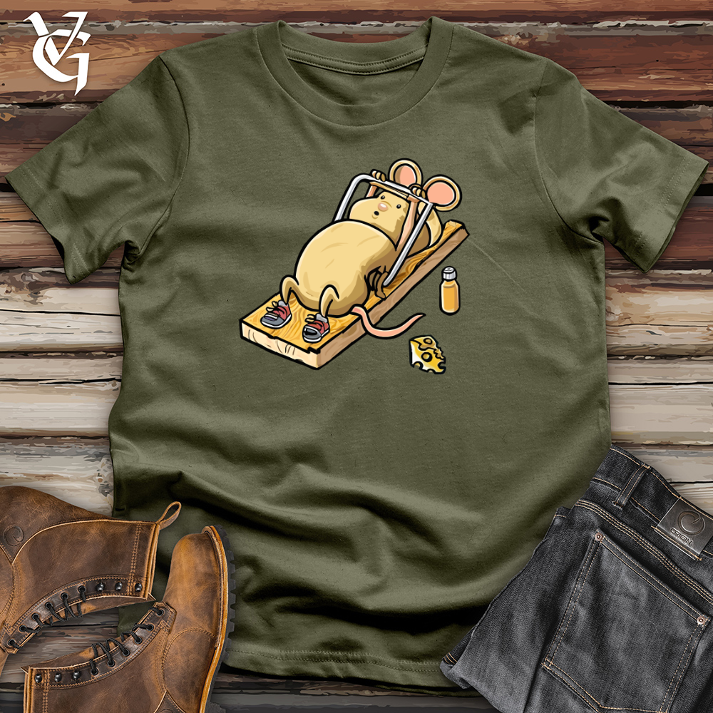 Viking Goods Mouse in Gym Workout Cotton Tee Military Green / L