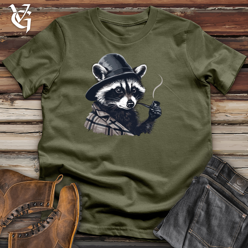 Viking Goods Raccoon Pipe Cotton Tee Military Green / L