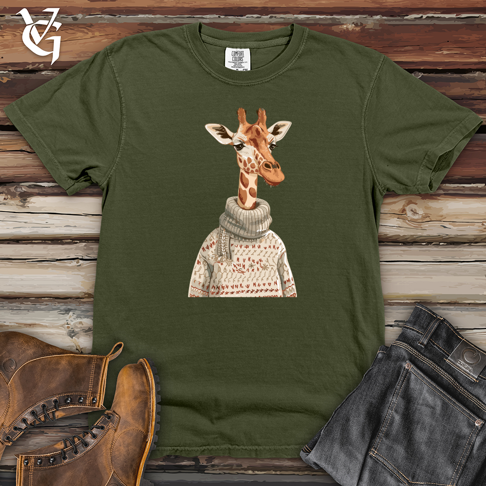 Viking Goods Giraffe Cozy Sweater Heavy Cotton Comfort Colors Tee Moss / L