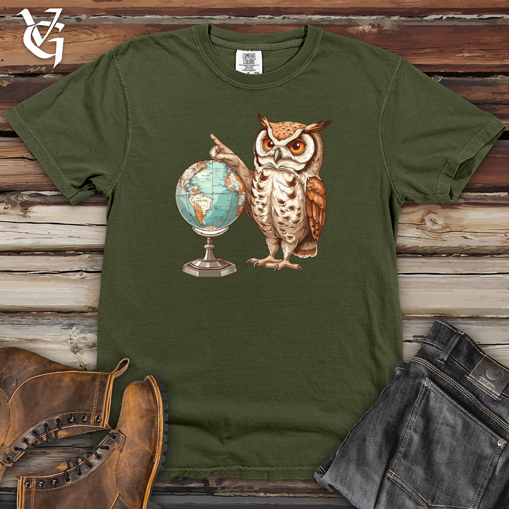 Viking Goods Owl Geographer Discovery Heavy Cotton Comfort Colors Tee Moss / L