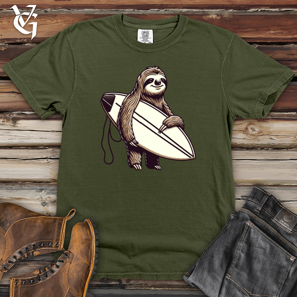 Viking Goods Sloth Surfer Heavy Cotton Comfort Colors Tee Moss / L
