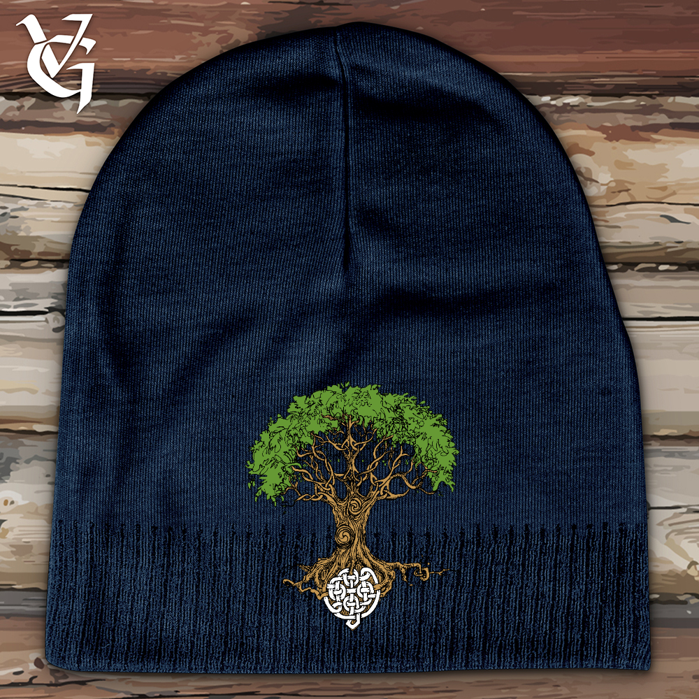 Viking Goods Celtic Roots Cotton Beanie Navy