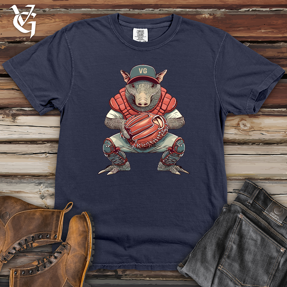 Viking Goods Armadillo Catcher's Stance Heavy Cotton Comfort Colors Tee Navy / L