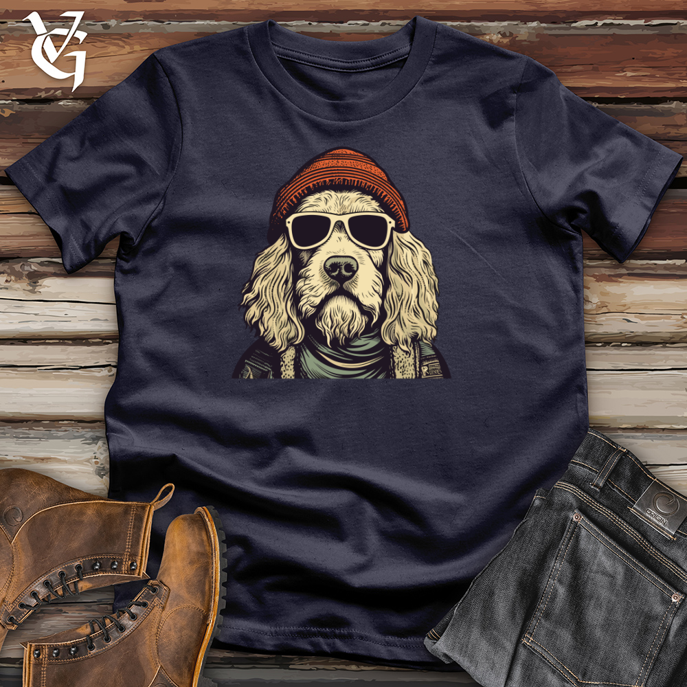 Viking Goods Beanie Rocking Doodle Dog Cotton Tee Navy / L