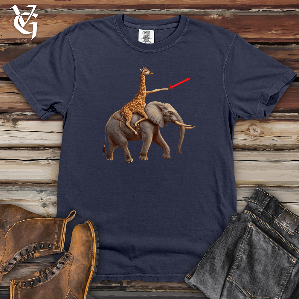Viking Goods Elephant Giraffe Calvary Heavy Cotton Comfort Colors Tee Navy / L