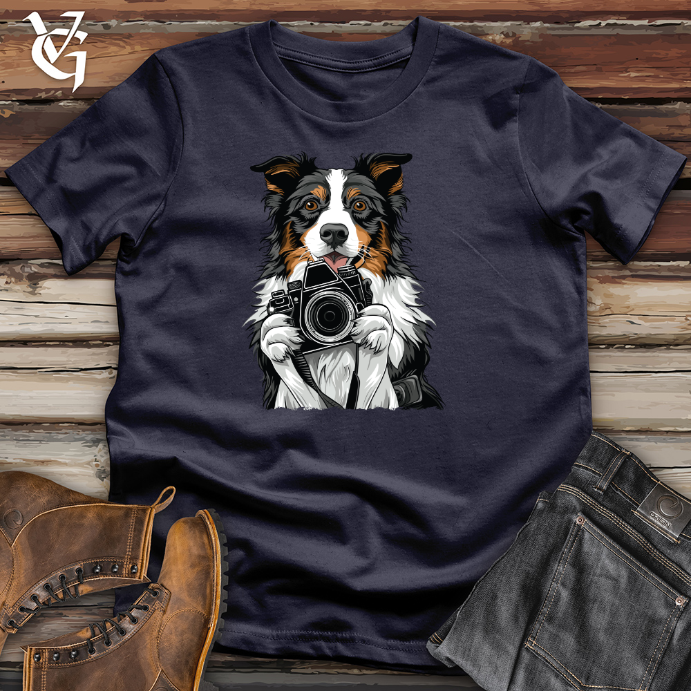 Viking Goods English Shepherd Shutterbug Charm Cotton Tee Navy / L