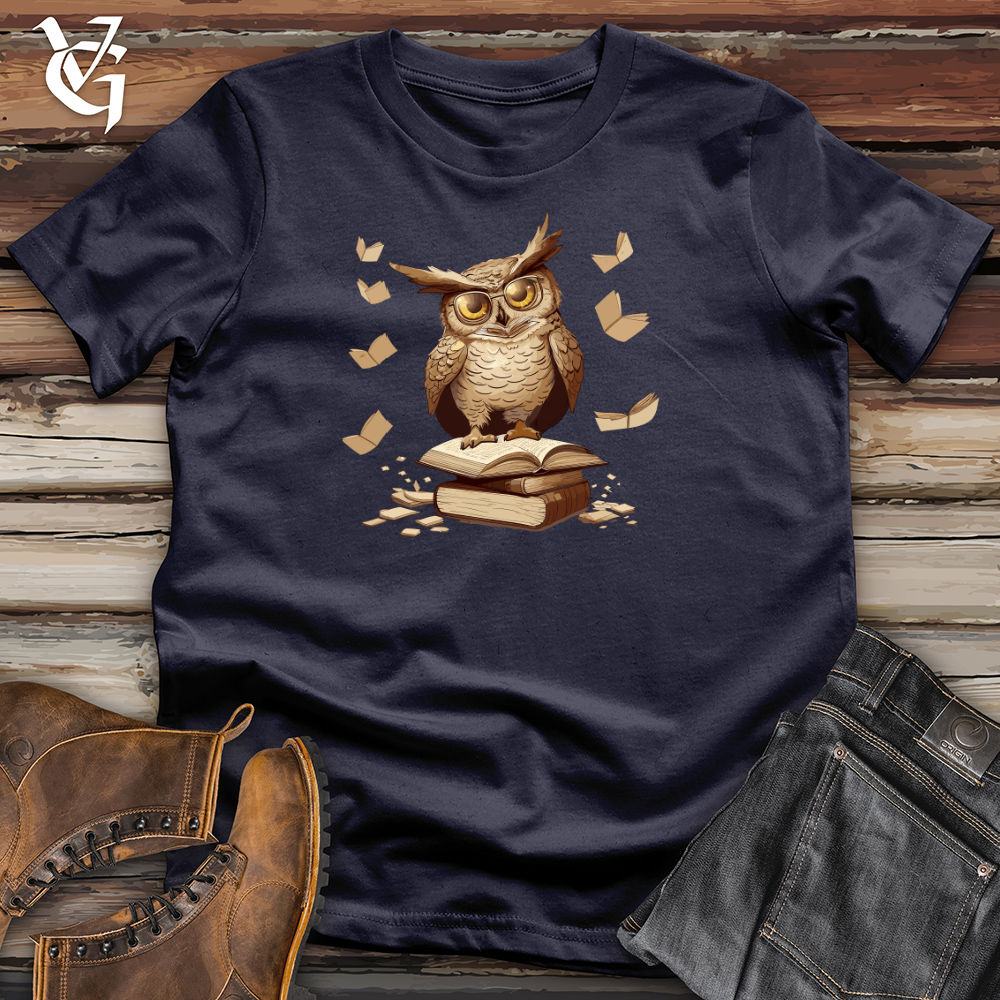 Viking Goods Owl Bookworm Adventure Cotton Tee Navy / L