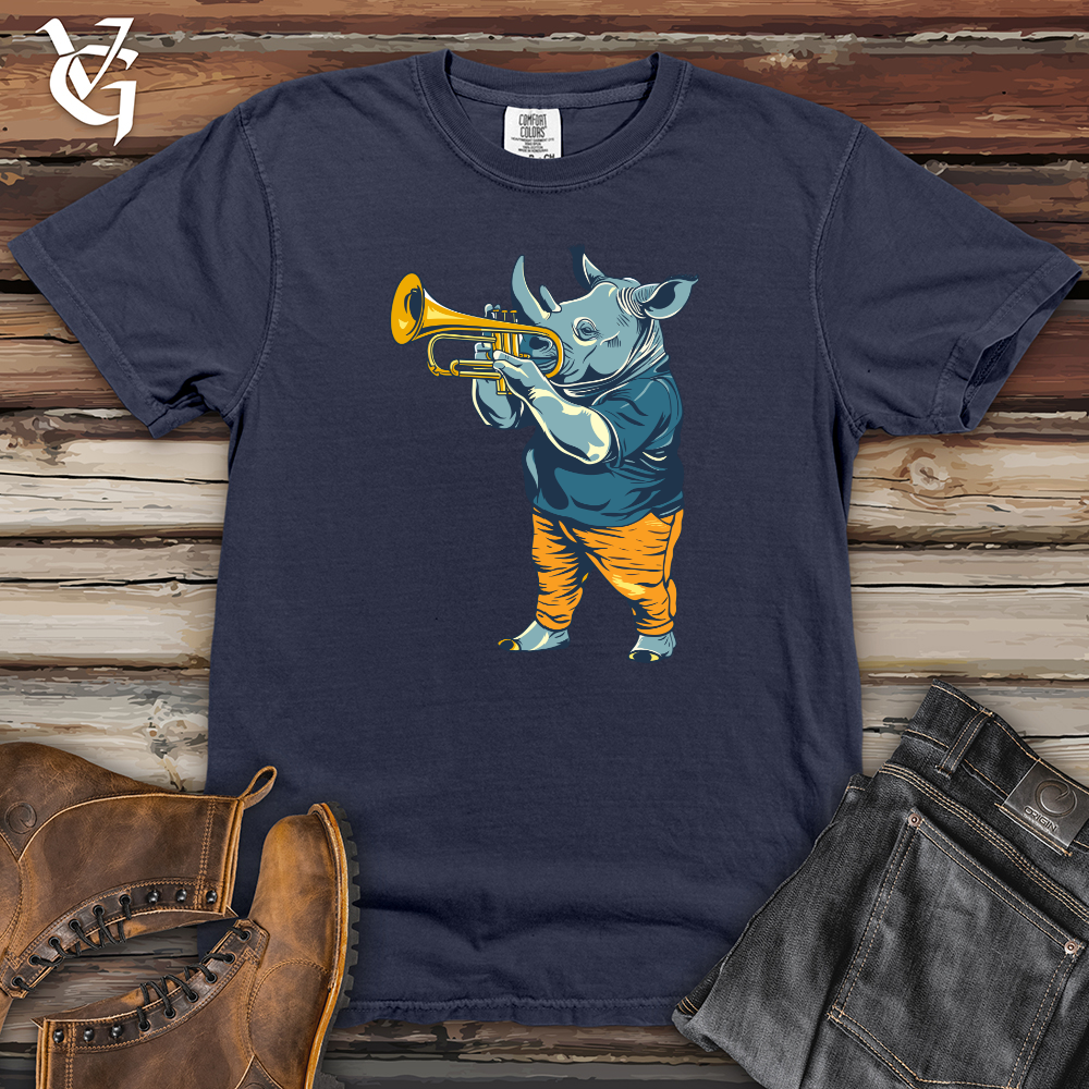 Viking Goods Rhino Playing Trumpet Heavy Cotton Comfort Colors Tee Navy / L