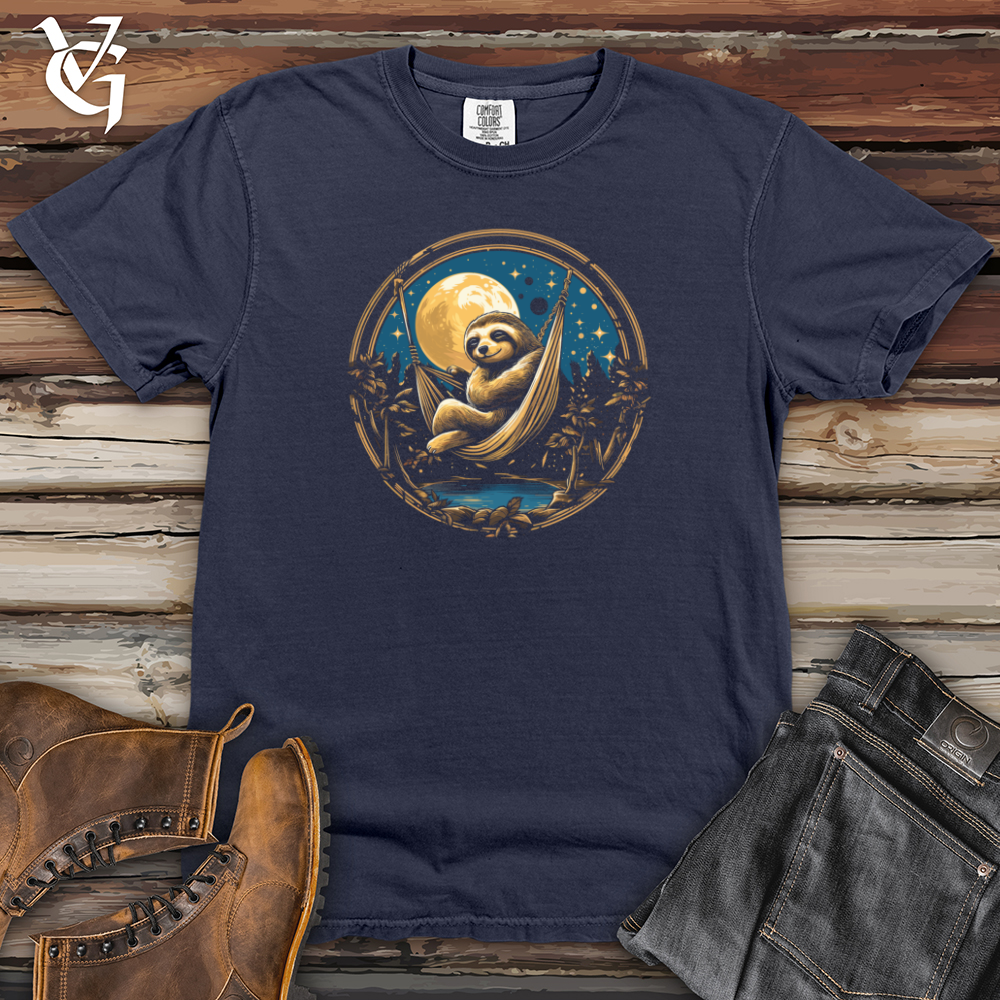 Viking Goods Sloth Moonlight Siesta Heavy Cotton Comfort Colors Tee Navy / L