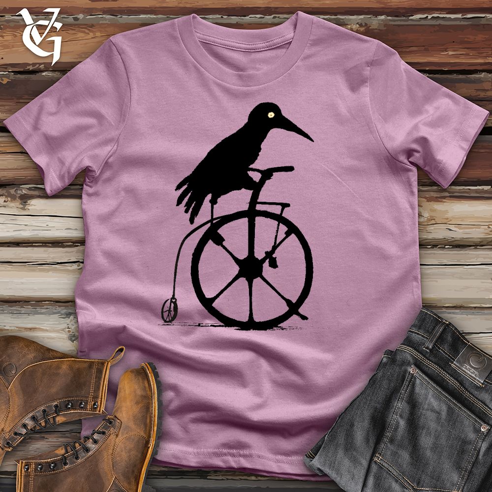 Viking Goods Crow Riding Bike Cotton Tee Orchid / L