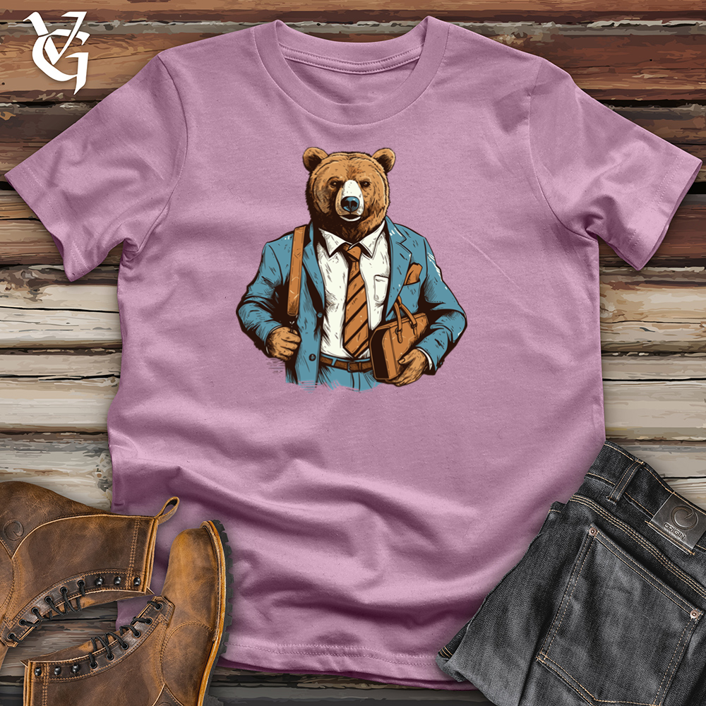Viking Goods Vintage Executive Bear Cotton Tee Orchid / L