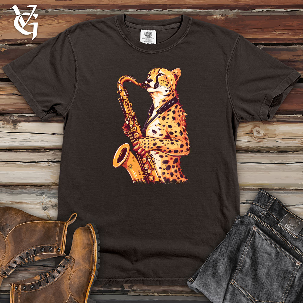 Viking Goods Cheetah Saxophone Groove Heavy Cotton Comfort Colors Tee Pepper / L