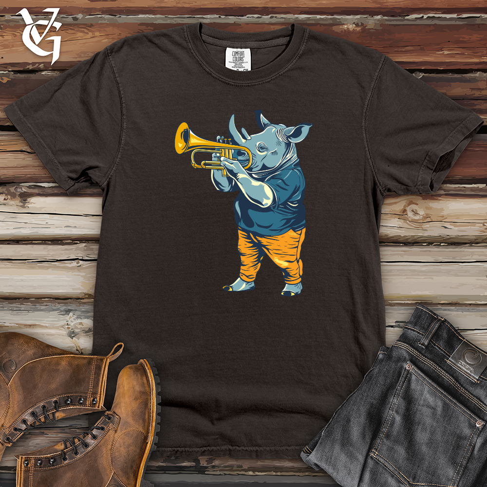 Viking Goods Rhino Playing Trumpet Heavy Cotton Comfort Colors Tee Pepper / L