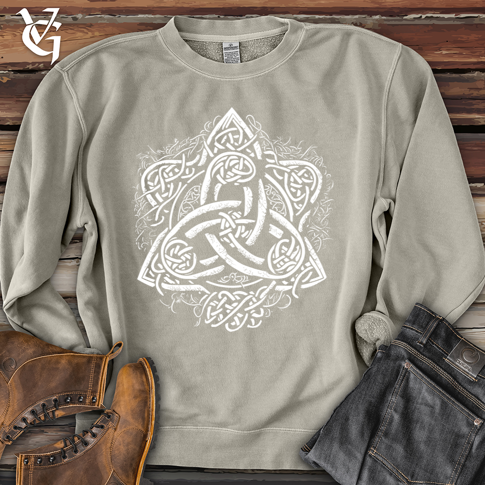 Viking Goods Celtic Trinity Emblem Pigment-Dyed Crewneck Pigment Cement / L