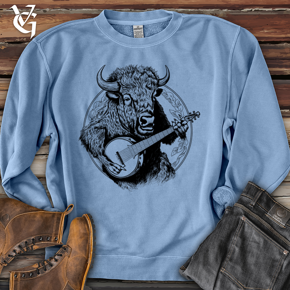 Viking Goods Banjo Bison Pigment-Dyed Crewneck Pigment Light Blue / L