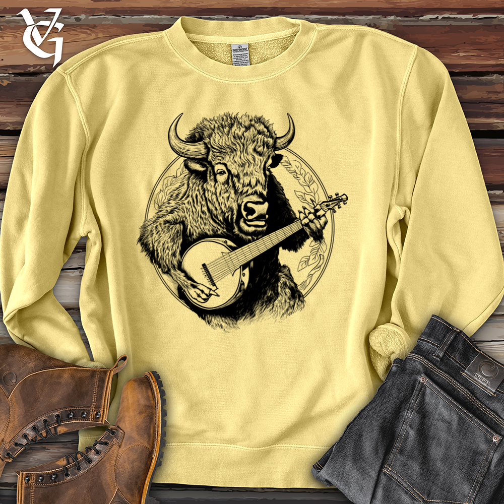 Viking Goods Banjo Bison Pigment-Dyed Crewneck Pigment Yellow / L