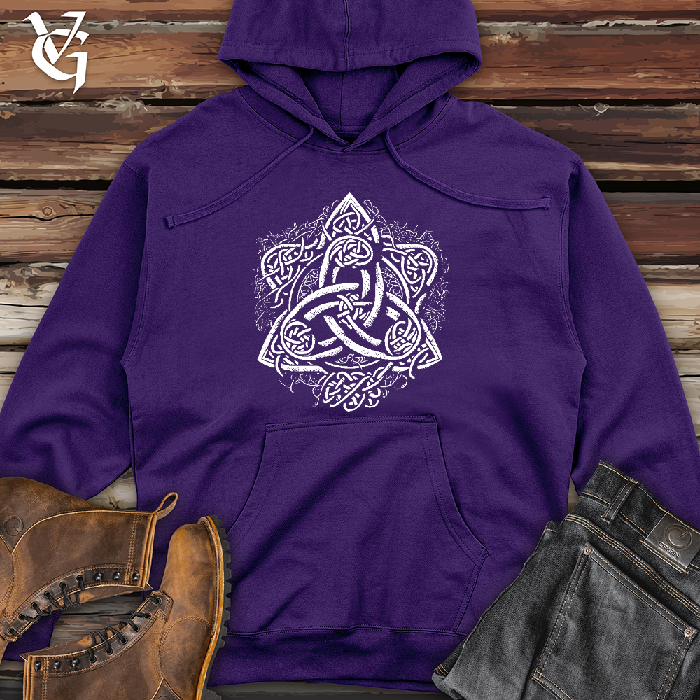 Viking Goods Celtic Trinity Emblem Midweight Hooded Sweatshirt Purple / L