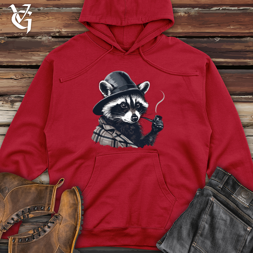Viking Goods Raccoon Pipe Midweight Hooded Sweatshirt Red / L