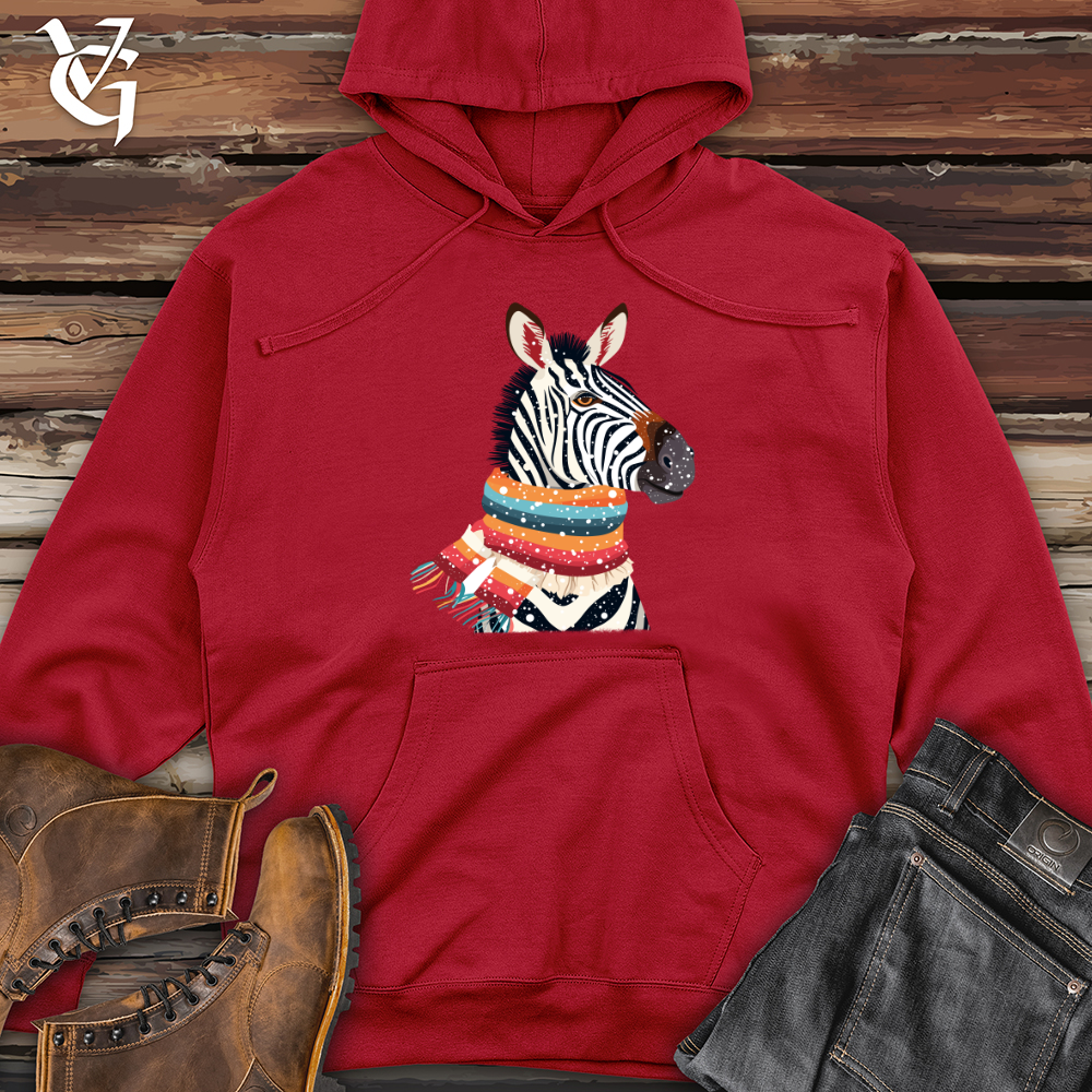 Viking Goods Zebra Striped Elegance Midweight Hooded Sweatshirt Red / L