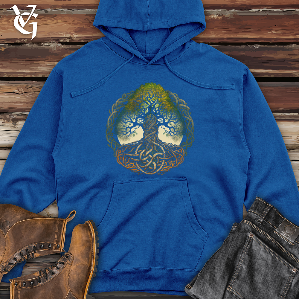 Viking Goods Celtic Life of Tree Min Midweight Hooded Sweatshirt Royal / L