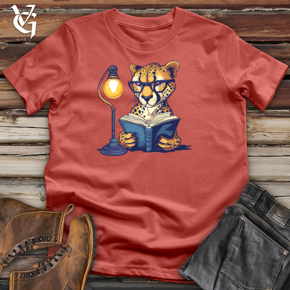 Viking Goods Cheetah Bookworm Study Cotton Tee Rust / L