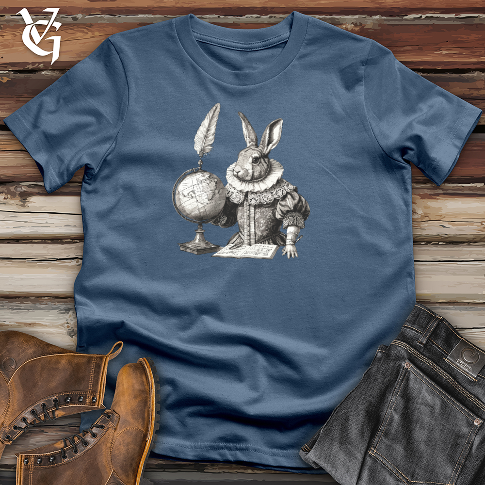 Viking Goods Elizabethan Rabbit Playwright Cotton Tee Steel Blue / L