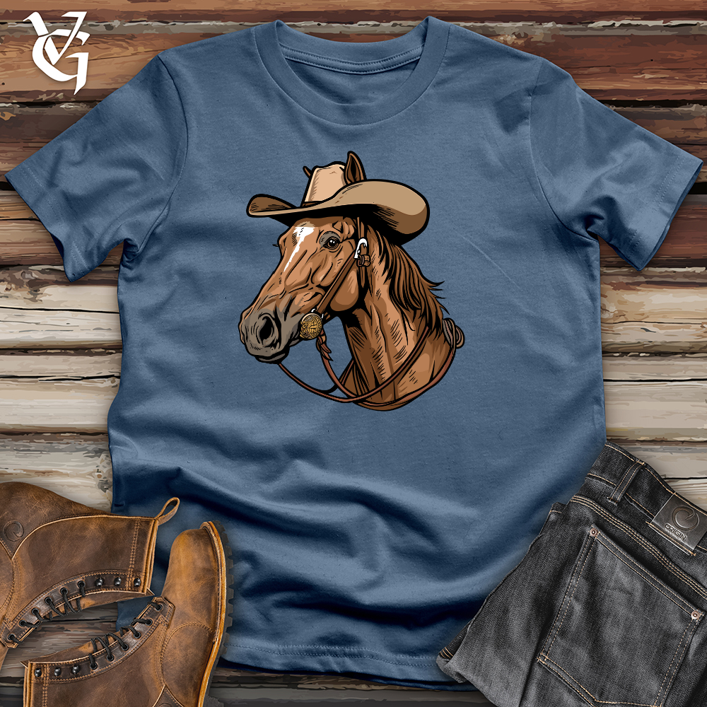 Viking Goods Horse Cowboy Cotton Tee Steel Blue / L