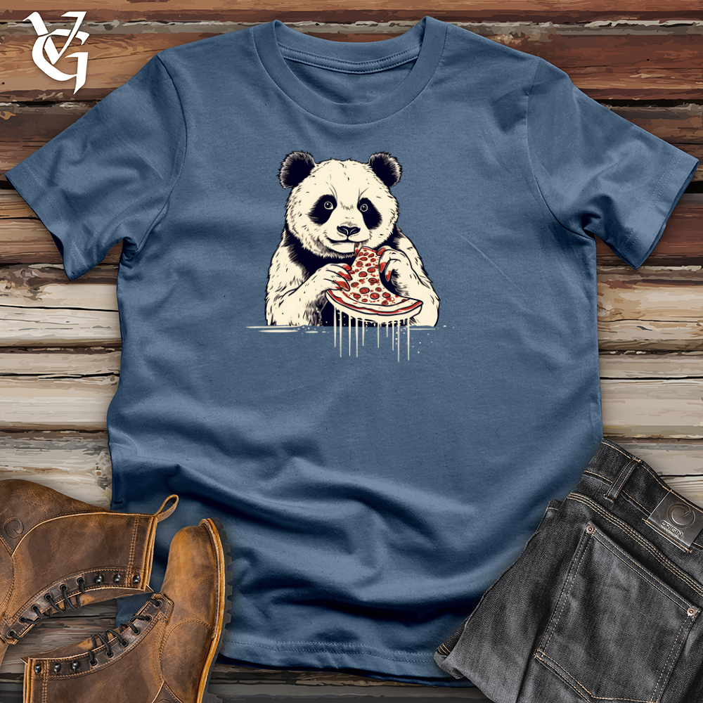 Viking Goods Panda Pizza Munch Cotton Tee Steel Blue / L