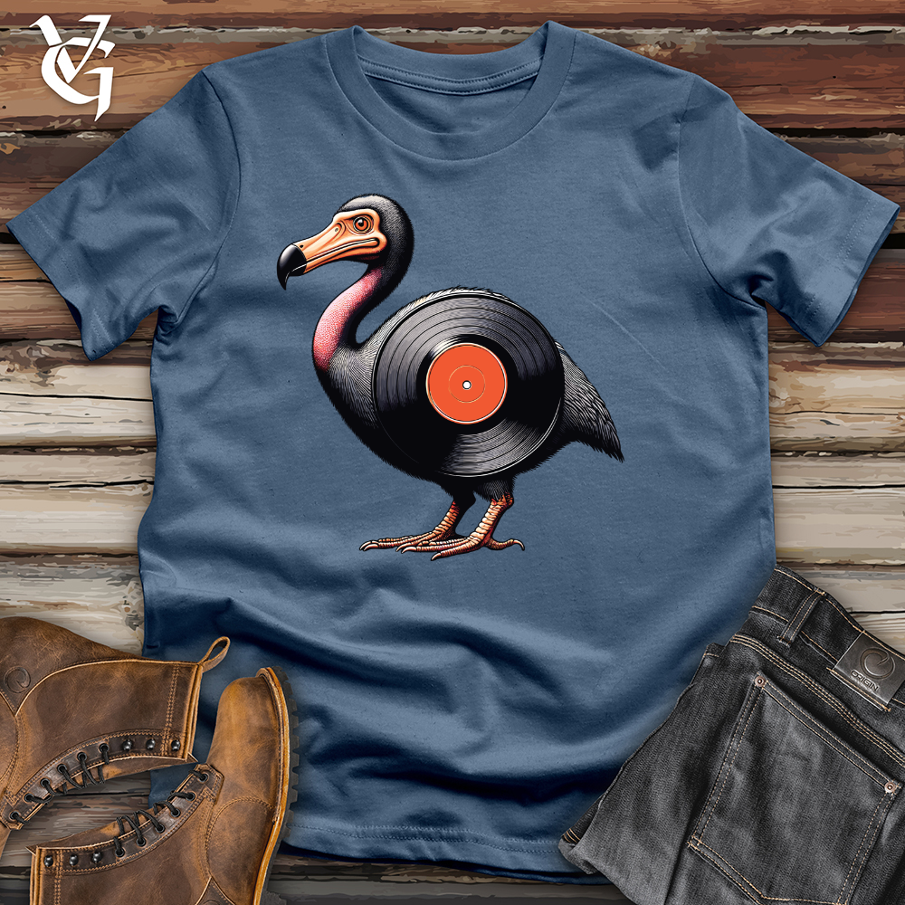 Viking Goods Vinyl Bird Record Cotton Tee Steel Blue / L