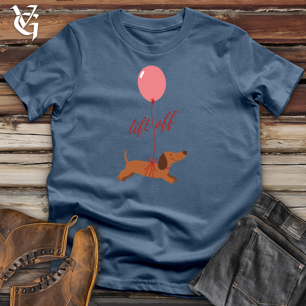 Viking Goods Weiner Dog Lift Off Cotton Tee Steel Blue / L