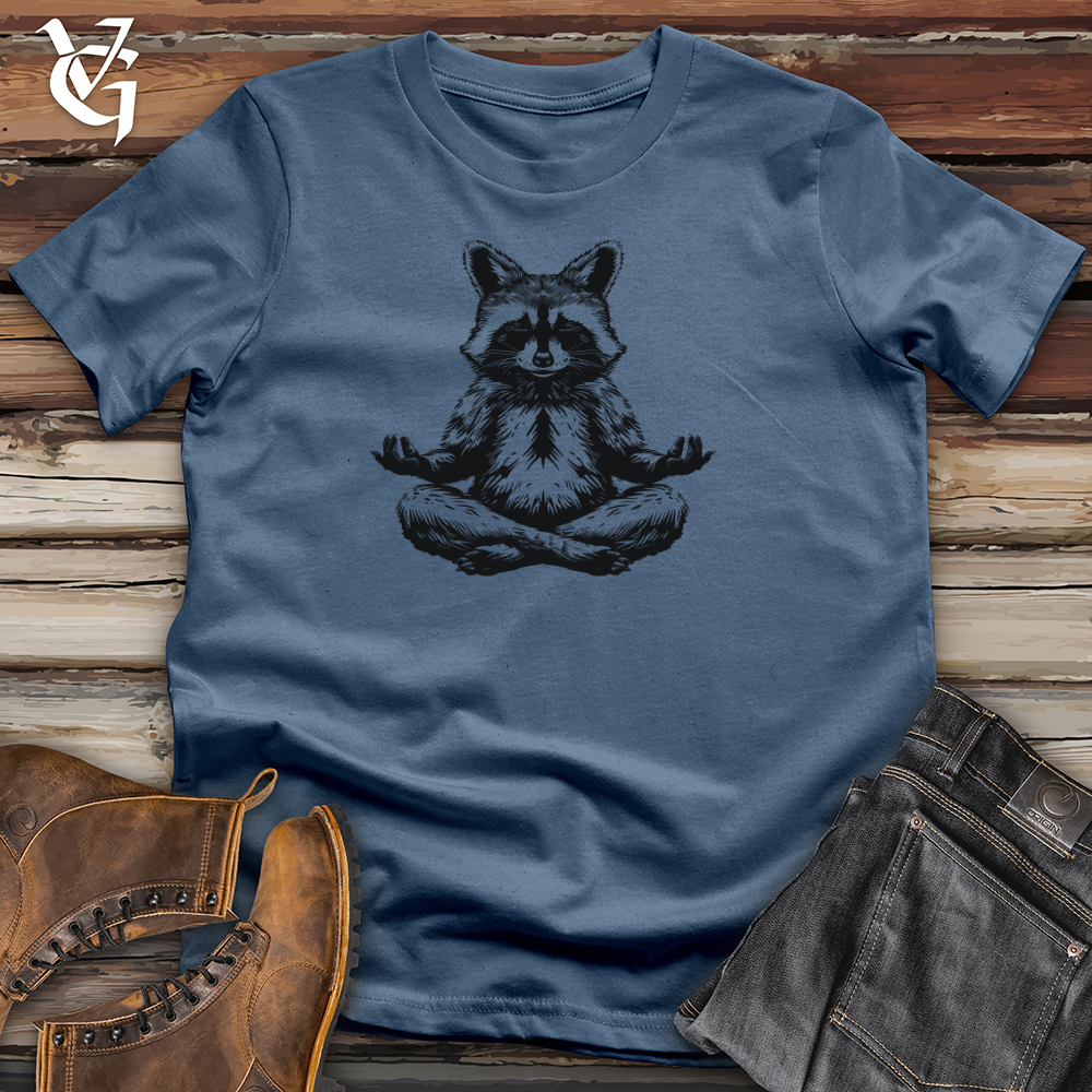 Viking Goods Zen Raccoon Harmony Cotton Tee Steel Blue / L