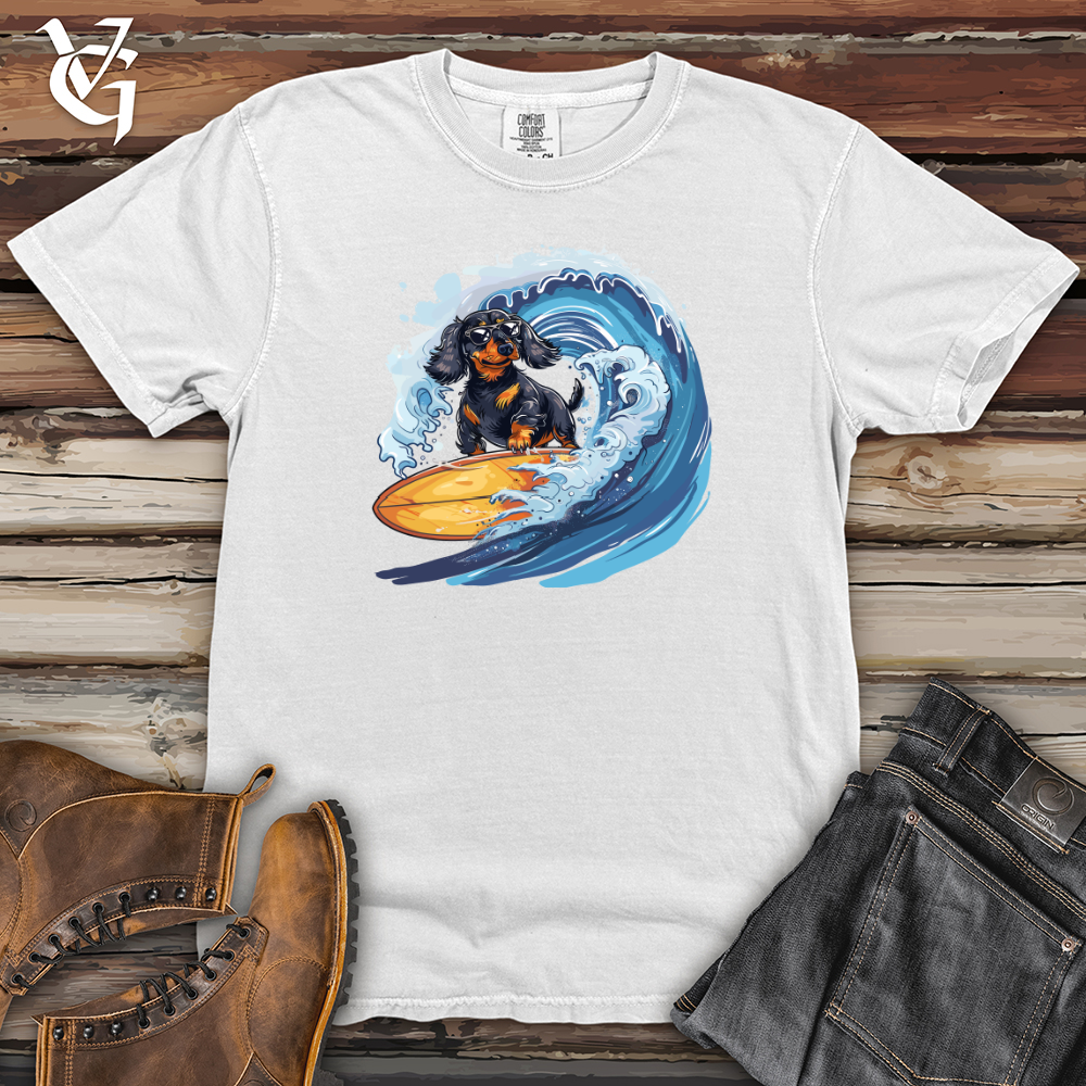 Viking Goods Dachshund Surfer Splash Heavy Cotton Comfort Colors Tee White / L