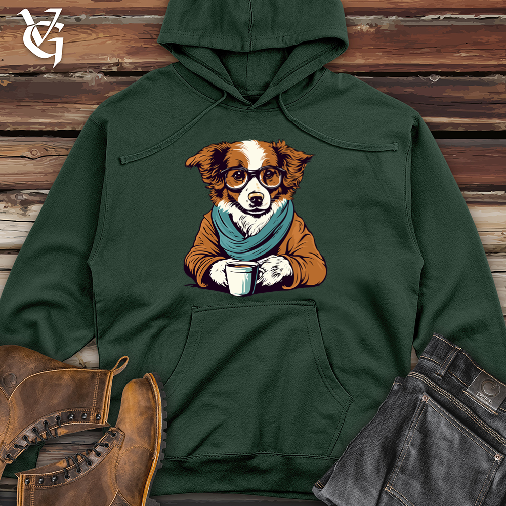 Cozy Sweater Corgi Midweight Hooded Sweatshirt