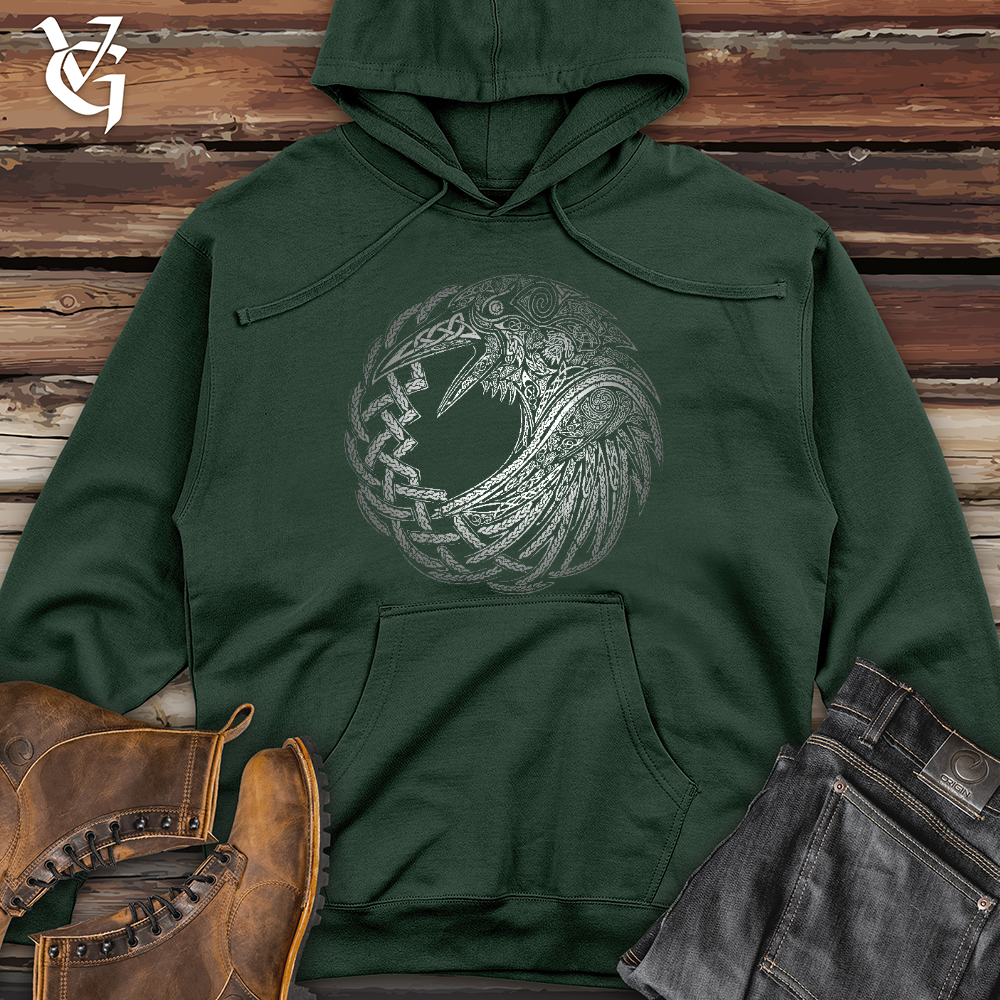 Silver Glass Raven Midweight Hooded Sweatshirt