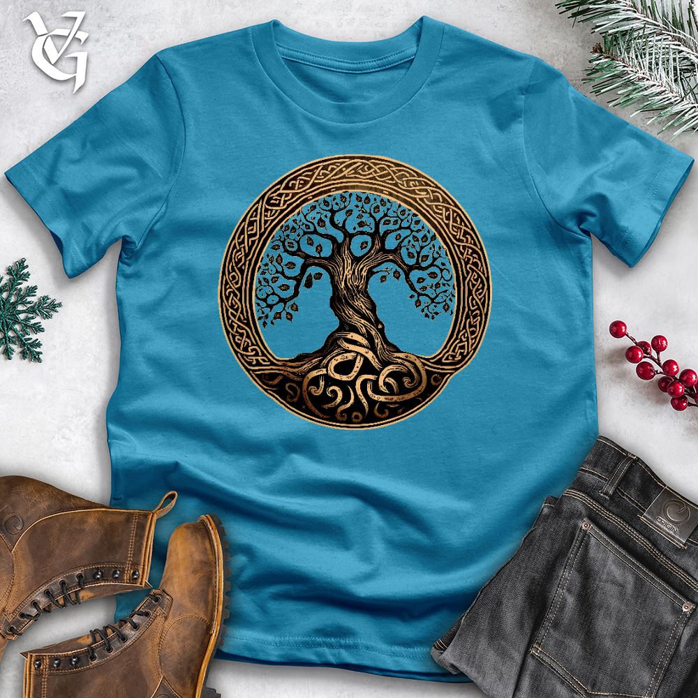 Ornate Golden Tree Of Life Cotton Tee