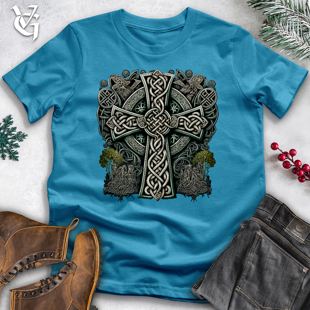 Metallic Celtic Crosses Cotton Tee