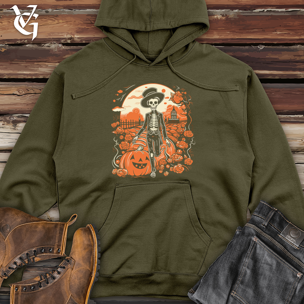 Whimsical Peach Haunting Midweight Hooded Sweatshirt