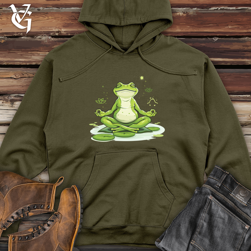 Frog Peaceful Lotus Midweight Hooded Sweatshirt