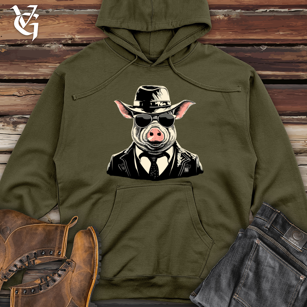 Retro Gangster Hog Midweight Hooded Sweatshirt