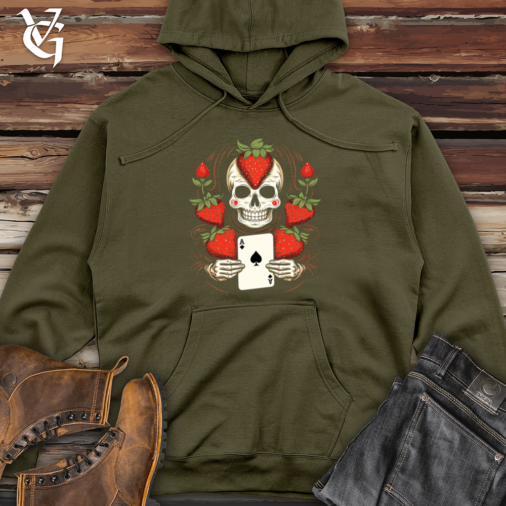 Enchanting Strawberry Sorcery Midweight Hooded Sweatshirt