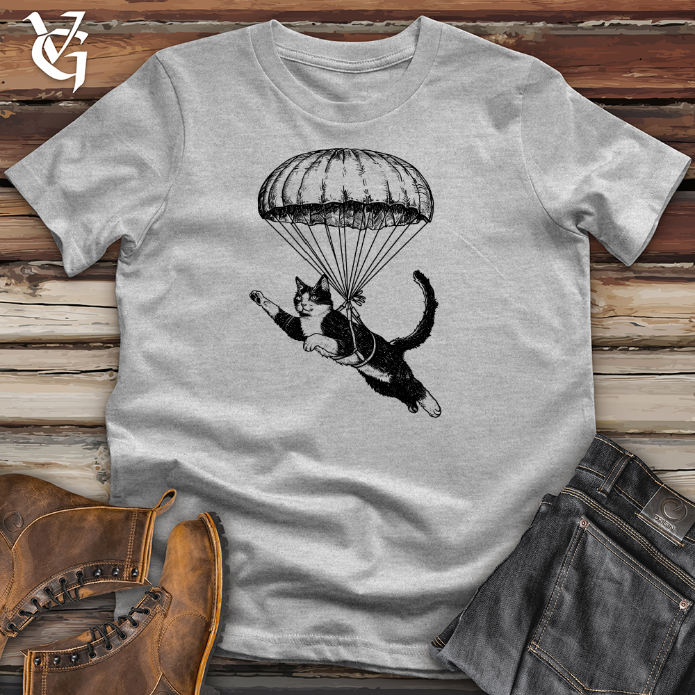 Cat Fly with Parachute Cotton Tee