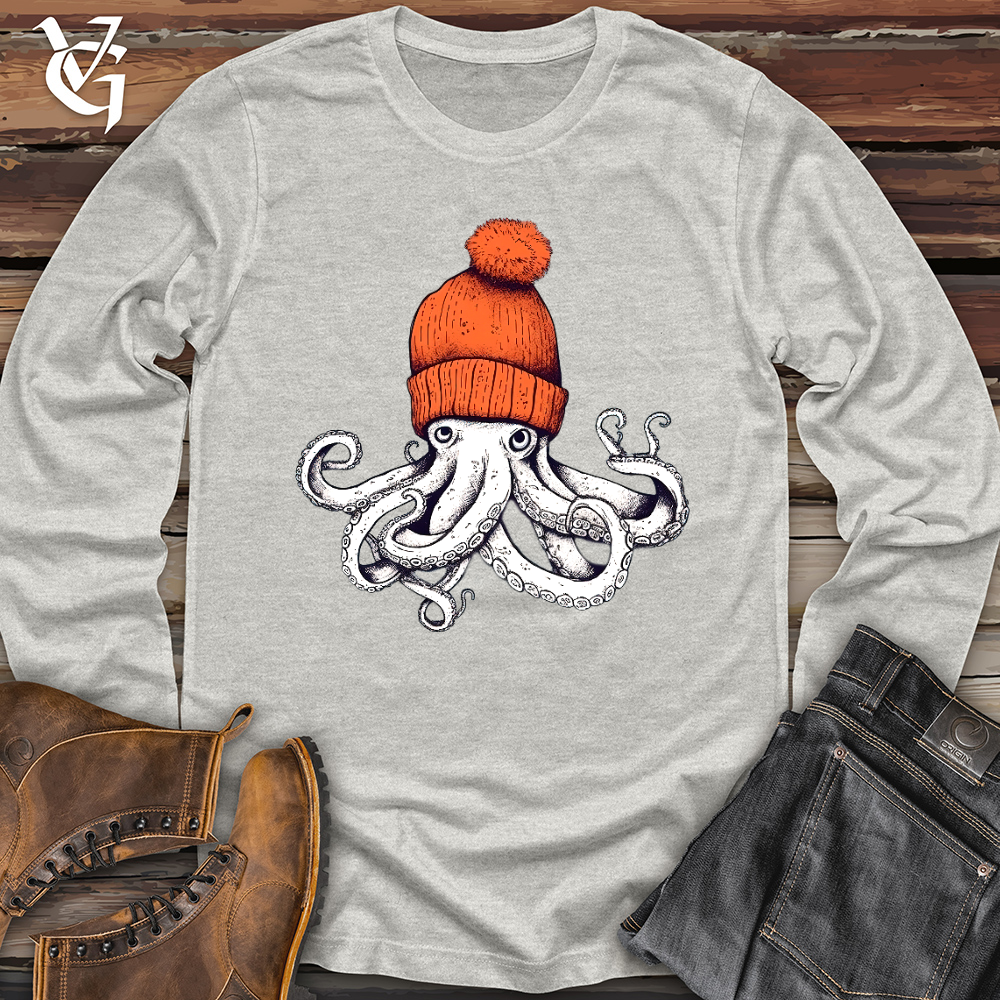 Octopus Orange Beanie Long Sleeve