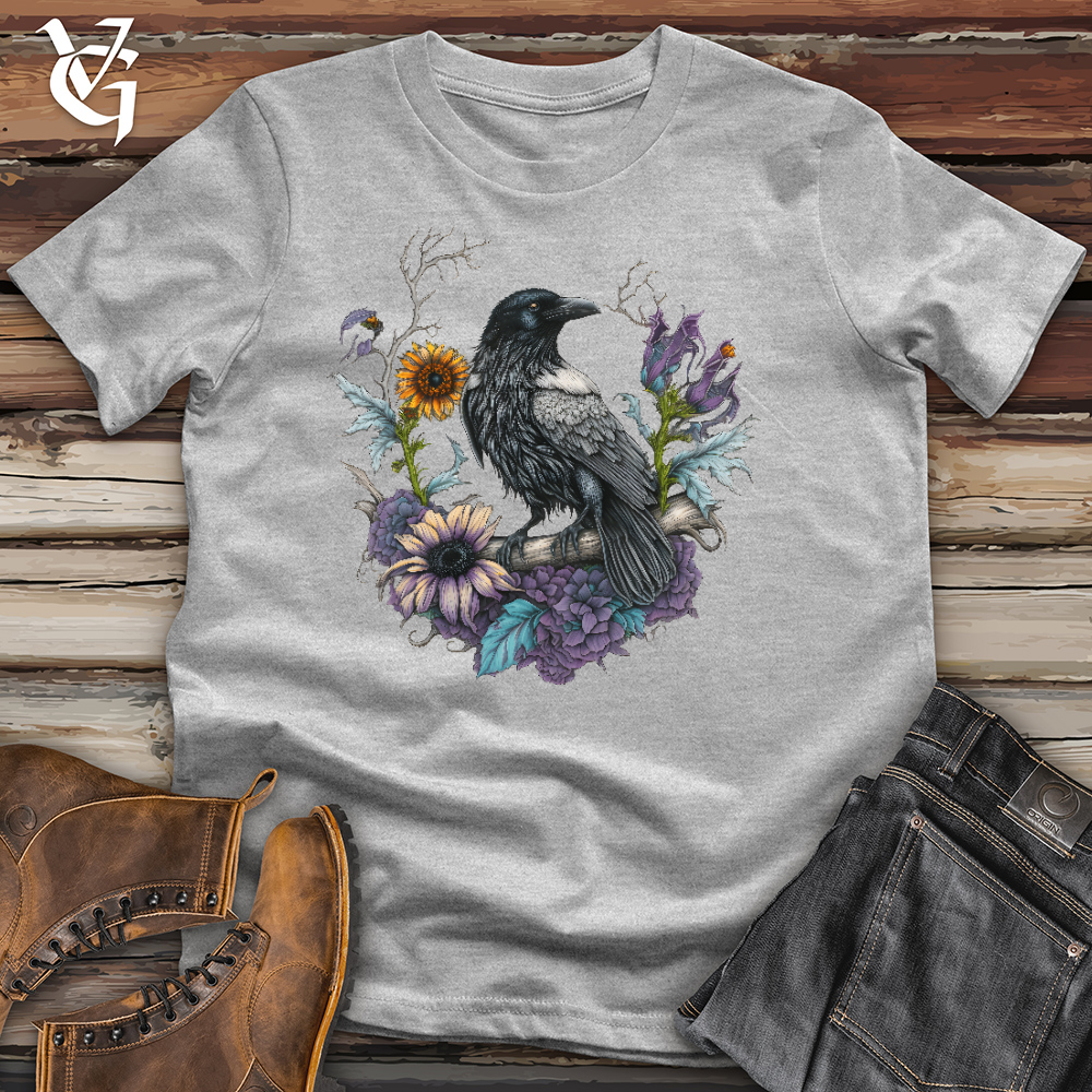 Flower Wreath Raven Cotton Tee