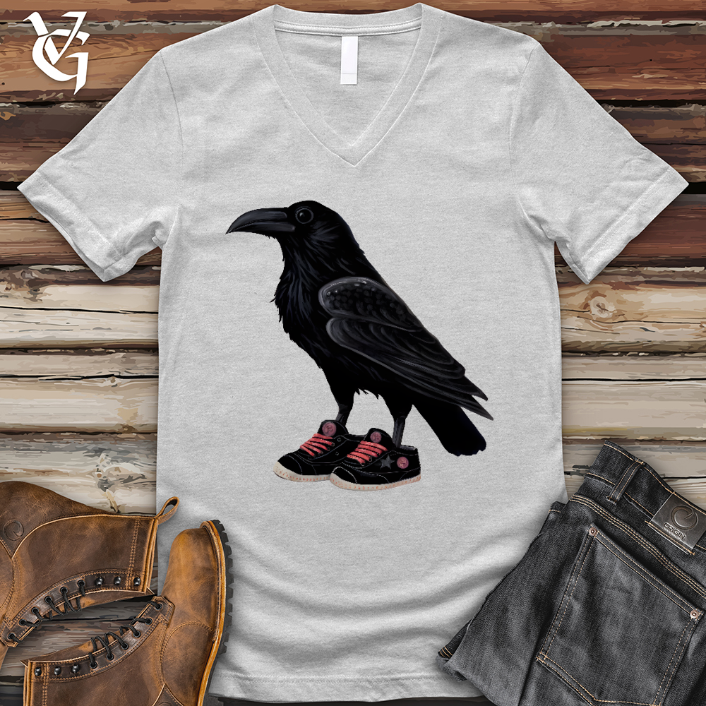 Raven Wearing Sneakers V- Neck Tee