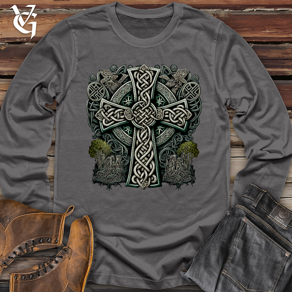 Metallic Celtic Crosses Long Sleeve